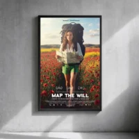 Personalized film poster gift for a woman in a modern interior