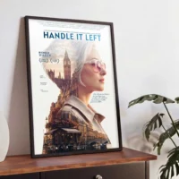 Personalized film poster displayed at an angle in an elegant interior