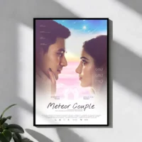 Custom anniversary gift presented as framed romantic couple artwork