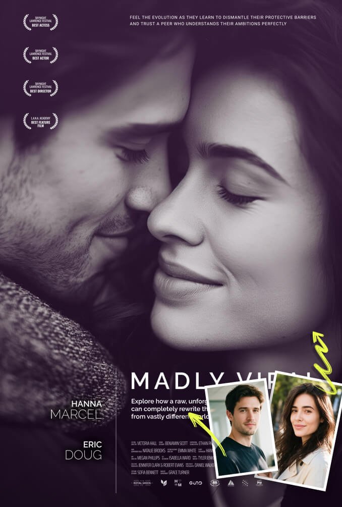 Personalized wedding or anniversary gift for couple - Romantic drama cinematic design