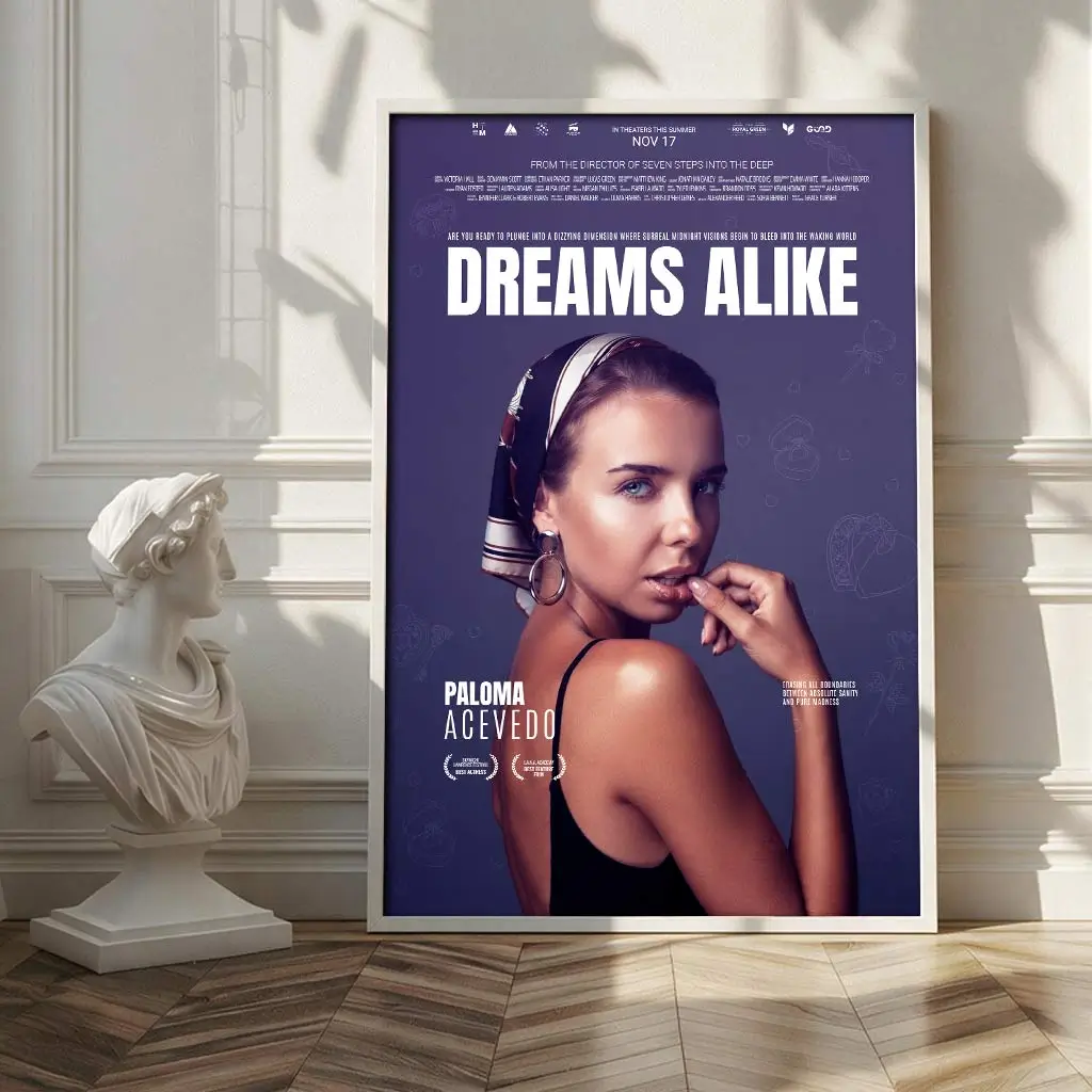 Personalized movie artwork standing on the floor in a stylish interior